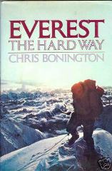 Everest Book - Everest: The Hard Way - The First Ascent Of The South West Face - cover Dougal Haston on Everest summit